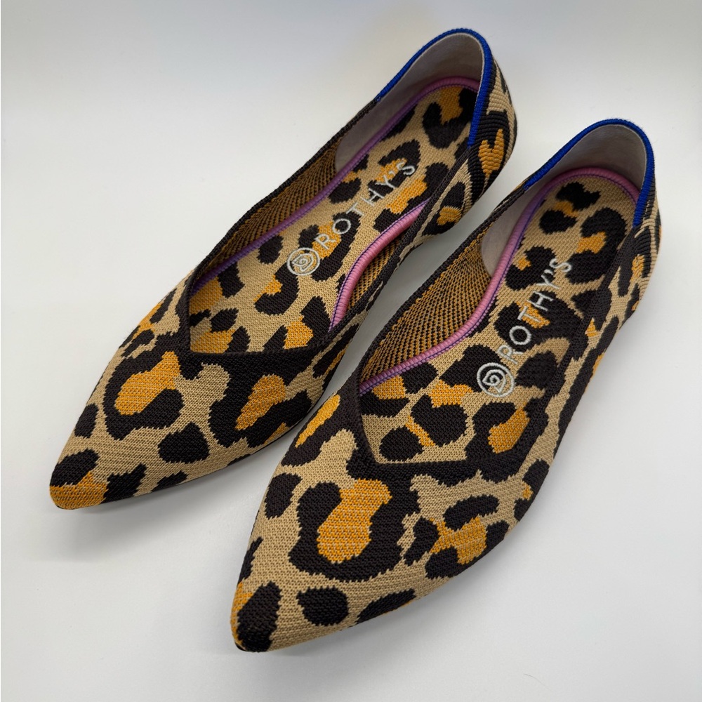 Rothy's The Point Flat Women's Size 8.5 Big Cat Leopard